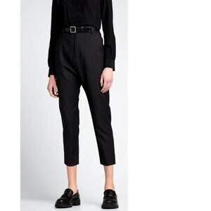 Nili Lotan 8 Virgin Wool Pinstripe $595 Chelsea Pants High Waist Straight Leg